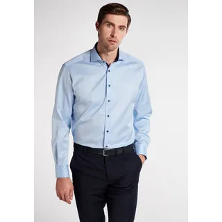 Langarmhemd ETERNA "COMFORT FIT", Herren, Gr. 42, Normalgrößen, blau (hellblau), Twill, 100% Baumwolle, normal, Manschette, Hemden Langarmhemd, NON IRON (bügelfrei)