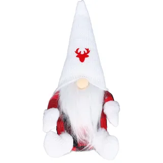 Weihnachtswichtel-Puppe, niedlicher Stoffwichtel im rot-schwarz karierten Outfit, Weihnachtsdekoration Typ 2