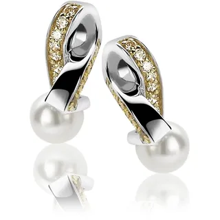 Orphelia Damen-Ohrstecker 925 Sterling Silber teilrhodiniert Zirkonia weiß ZO-5204