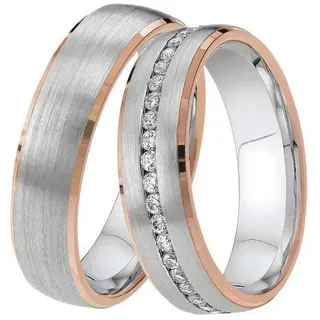 DOOSTI »Schmuck Geschenk Silber 925 Trauring Ehering Partnerring LIEBE« Made in Germany - wahlweise mit oder ohne Zirkonia, rosegold
