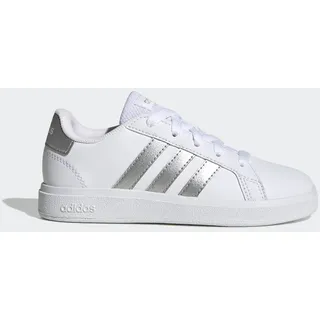 adidas Grand Court Lifestyle Tennis Lace-Up Kids Cloud White / Matte Silver / Matte Silver 30 1/2