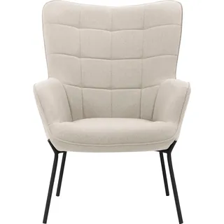 Home affaire Loungesessel »Luukas, Ohrensessel mit Metallbeinen,« 1 Stk. tlg. Stoff recyceltes Polyester, Sitz und Rücken gepolstert, Sitzhöhe 46 cm, schwarz