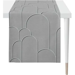 APELT Tischläufer »Vision, LOFT STYLE, Jacquard«, grau ¦ Synthetik ¦ Maße (cm): B: 44