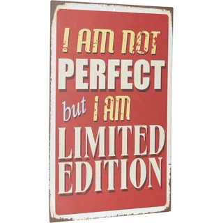 Home Affaire "I am not perfect ...", Schriftzug Schriftzüge Spruch, Stahlschild, Blechschild, Not perfect, farbe bild(er): braun beige