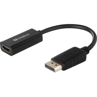 Sandberg Adapter DisplayPort>HDMI 0,10 m Schwarz