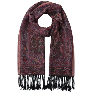 Umjetnost Damen, weicher seidiger Pashmina-Schal, Paisleymuster, Pashmina-Schal mit Fransen, Einheitsgröße