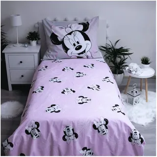 Disney Minnie Mouse Wendebettwäsche grau/rosa 140 x 200 cm + 70 x 90 cm