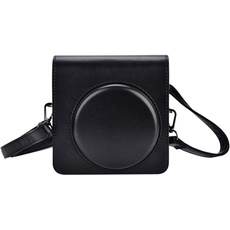 Elerose Fuji Tasche Hülle PU Leder Schutzhülle mit Schultergurt für Fujifilm Instax SQ6 Kamera(schwarz)