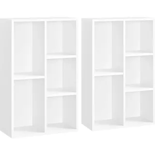 VASAGLE Bücherregal 50 x 24 x 80 cm Weiß