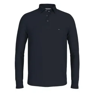 Tommy Hilfiger für Herren. MW0MW20182 Polo 1985 Slim Ls navy (L), Lässig, Langarm, Bio-Baumwolle, Nachhaltig, Marine