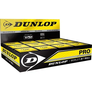 Dunlop Pro Squashbälle - White / Yellow - 12 Kugeln