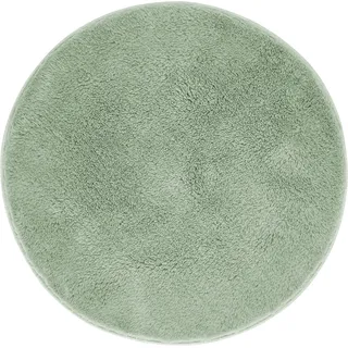Andiamo Badematte rutschfest Florida - Badezimmerteppich weich und flauschig - Badteppich rutschfest waschbar Duschvorleger Badvorleger für Badezimmer 60 cm rund Salbei