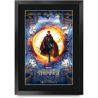 HWC Trading A3 FR Doctor Strange Benedict Cumberbatch und Cast Geschenke Printed Poster Autogramm Bild für Film-Memorabilia Fans - A3 Eingerahmt