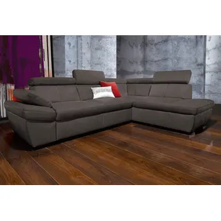 exxpo - sofa fashion "Salerno, Funktionssofa, hoher Sitzkomfort, Breite 268cm, L-Form", inkl. Kopf- und Armteilverstellung, wahlweise mit Bettfunktion,