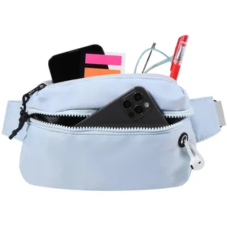 Vinabo Bauchtasche für Herren und Damen, Banane mit Kopfhöreranschluss und 2 Taschen, schick, Gürteltasche, verstellbar, für Training im Freien, Wandern, Camping