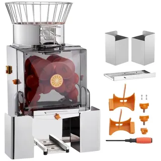 Gewerbliche Orangenpresse - Automatischer Entsafter 120 W - Edelstahl - 25 Orangen pro Minute - Mit PC-Abdeckung - 46 x 52 x 90 cm - Elektrisch Saftpresse Zitruspresse