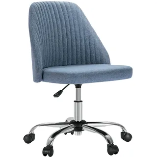 Sweetcrispy Niedlicher Schreibtischstuhl mit Rollen, Bürostuhl ohne Armlehnen, 113kg belastbar, Höhenverstellbarer Schminkstuhl Drehstuhl für Kleine Räume Heimbüro, Moderner Stoff, Desk Chair