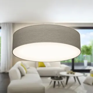 B.K.Licht Deckenlampe 2xE27 rund taupe
