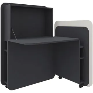 FM Helmets fm FLATup Sekretär graphit/ diamantweiß rechteckig, schwarz 107,0 x 41,5 - 91,0 cm