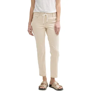 TOM TAILOR Damen 1040963 Tapered Fit Hose, 21650 - Summer Beige, 44W / 28L EU