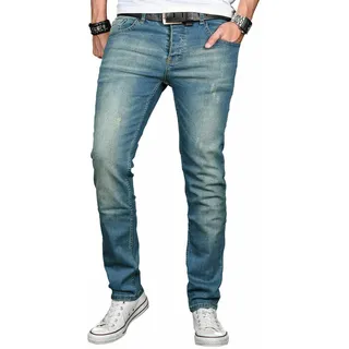 Alessandro Salvarini Slim-fit-Jeans »A. Salvarini Designer Herren Jeans Hose Basic Stretch Jeanshose Regular Slim«, blau