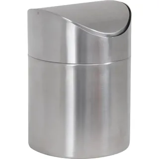 MSV Tisch-/Badezimmerabfalleimer Schwingdeckel 1,5 l Silber