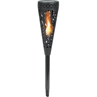 BLULAXA Solar LED-Gartenleuchte 51017, 1600K, IP44, Flackereffekt, schwrz - Schwarz