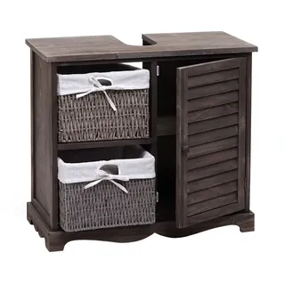 Mendler Waschbeckenunterschrank 60 x 65 x 31 cm Braun/Grau