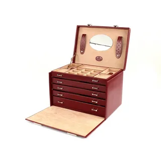 WINDROSE Schmuckschatulle Merino Jewelry Box Big Red weinrot - bordeaux, Dunkelrot