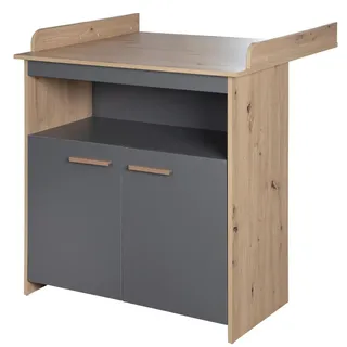 Roba Wickelkommode Anna , Anthrazit, Sonoma Eiche , Holz , Holz Optik , Rechteckig , 88x98x75 cm , Babymöbel & Kindermöbel, Babyzimmer, Wickelkommoden & Zubehör, Wickelkommoden
