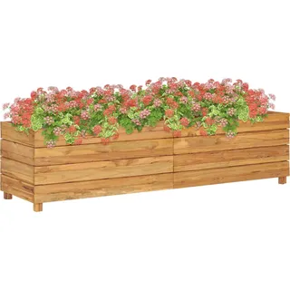 Hochbeet 150x40x38 cm Teak Altholz und Stahl - Braun, Bunt