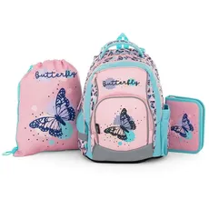 oxybag Schultaschenset OXY GO Butterfly 3-teilig