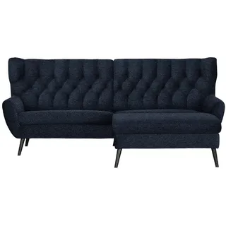Stylife Ecksofa , Dunkelblau , Holz , Buche , vollmassiv , Uni , Ottomane rechts, L-Form , 237x165 cm , Typenauswahl, Stoffauswahl, seitenverkehrt erhältlich, Rücken echt, Armteil links, Armteil rechts , Wohnzimmer, Sofas & Couches, Wohnlandschaften, Ecksofas