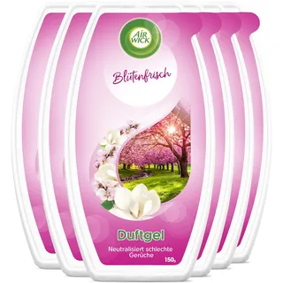 Air Wick Duftgel - Klassisches Duftgel mit reichhaltigem Duft nach zarten Blumen - Duft: Blütenfrisch - 6 x 150g