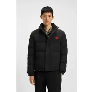 HUGO für Herren. 50547887 Balto Steppmantel schwarz (L), Lässig, Polyamid