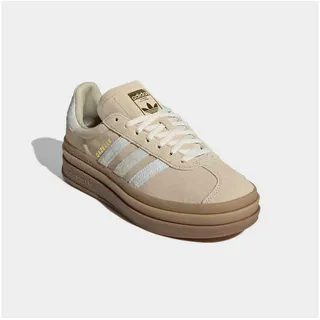 adidas Sneaker ADIDAS ORIGINALS "GAZELLE BOLD", Damen, Gr. 38,5, stone khaki, cream weiß, gold metallic, Leder, Schuhe Sneaker, Topseller