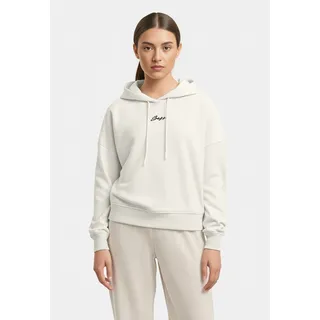 Hoodie BOSS ORANGE "Ehoody Premium Damenmode", Damen, Gr. XL (42), weiß (open weiß 118), Sweatware, Obermaterial: 100% Baumwolle, unifarben, normal, angesetztes Bündchen, Sweatshirts Hoodie, mit gesticktem Logo
