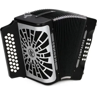 DIAT Akkordeons Knöpfe HOHNER Chromatisches Klavierakkordeon COMPADRE GCF ROT SILVER GRILL