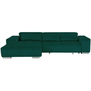Livetastic Ecksofa , Grün , Metall , Uni , Ottomane links, L-Form , 307x186 cm , Made in Eu , elektrischer Sitzvorzug , Wohnzimmer, Sofas & Couches, Wohnlandschaften, Ecksofas