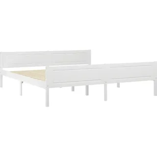 vidaXL Massivholzbett Kiefer Weiß 180x200 cm - Weiß