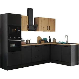 BASIC by Balculina Winkelküche L-Form 280 x 175 cm schwarz