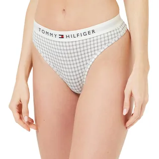 Tommy Hilfiger Damen String Print Tanga, Weiß (Ctb Grid Check Ivory), S