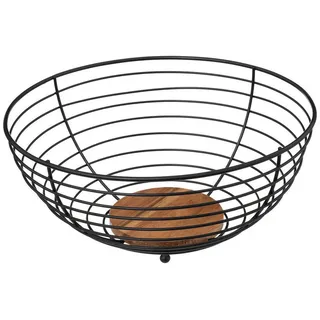 5five Simply Smart Obstkorb Metall Ø 28 cm , Schwarz , 13.1 cm , Geschirr, Schalen & Schüsseln, Obstschalen