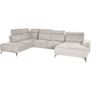 sit&more Wohnlandschaft 12 cm Fußhöhe, inklusive Sitztiefenverstellung und Kopfteilverstellung,