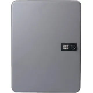 Pavo - Schlüsselkasten Fuer 75 schlüssel mit Zahlenschloss, Maße: 6x28x37 cm, inklusive Schlüsselanhänger – Dunkelgrau, Metall Schlüsselschrank, 75 Haken