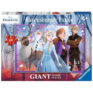 Ravensburger Kinderpuzzle 03031 - Die Eiskönigin 2: Unterwegs im Zauberwald - Bodenpuzzle mit 60 großen Puzzleteilen, für kleine Disney-Fans ab 4 Jahren