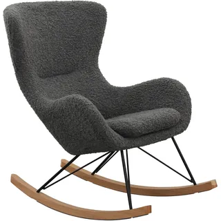 SalesFever Schaukelstuhl Entspannender Schaukelstuhl Polyester 75 x 106 x 102 cm Grau mit Kissen