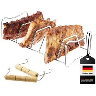 bremermann Spare Ribs- und Bratenhalter 2in1 Größe Edelstahl silber