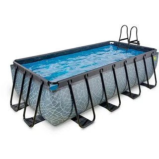 EXIT TOYS EXIT Stone Pool 400 x 200 x 100 cm inkl. Filterpumpe und Poolleiter