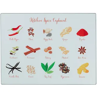 Tala Spice Design Schneidebrett und Arbeitsflächenschutz aus gehärtetem Glas, rutschfestes Multifunktionswerkzeug zum Schutz von Arbeitsflächen während der Zubereitung von Lebensmitteln, Maße: 30 cm x